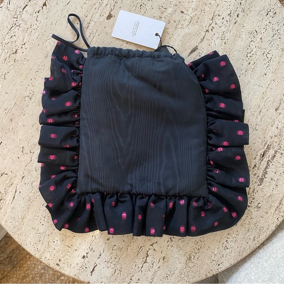 The Attico Silk Ruffle Pouch Purse - Picture 1 of 6